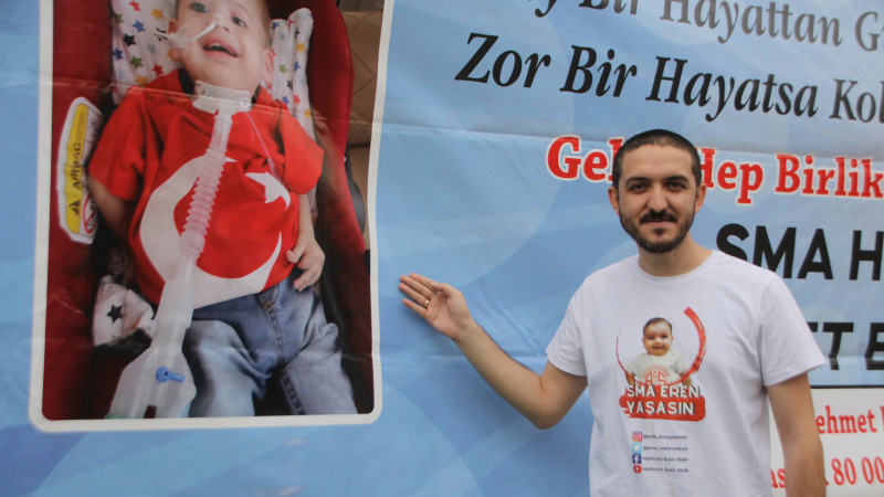 Serik’te SMA hastası Mehmet Eren bebek için yardım desteği