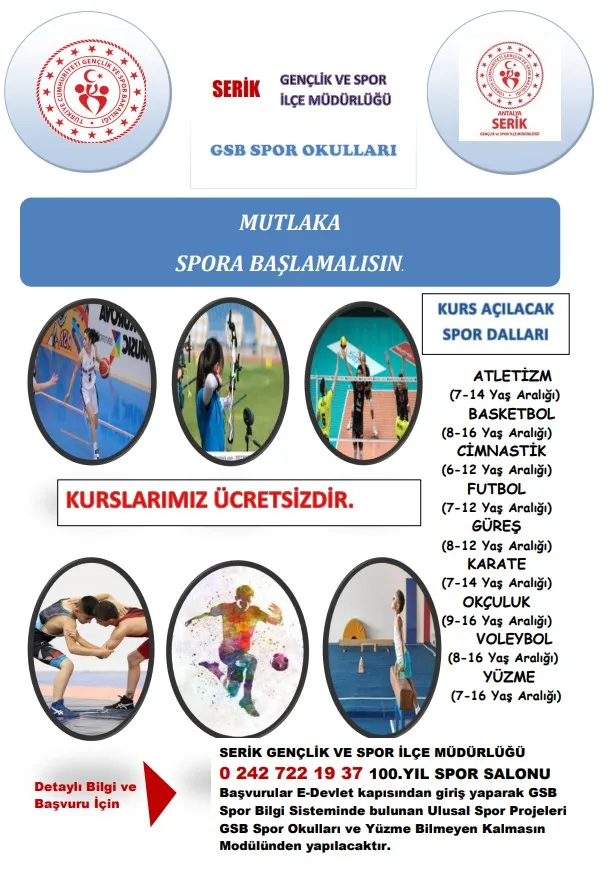 GSB SPOR OKULLARI BAŞVURULARI BAŞLADI