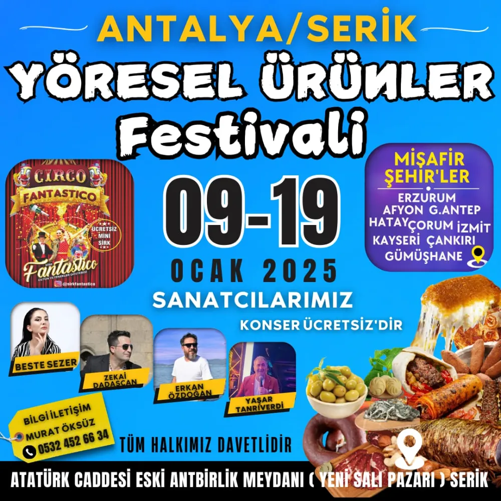 Serik’te Yöresel Ürünler Festivali Başlıyor!