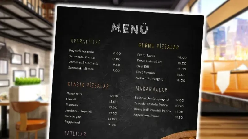 Serik’te bir restorana menüye 